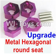 Wltoys K929 Parts-Upgrade Metal Hexagonal round seat(4pcs)-Purple,Wltoys K929 desert RC Truck Parts,1:18 rc car and rc racing car Parts